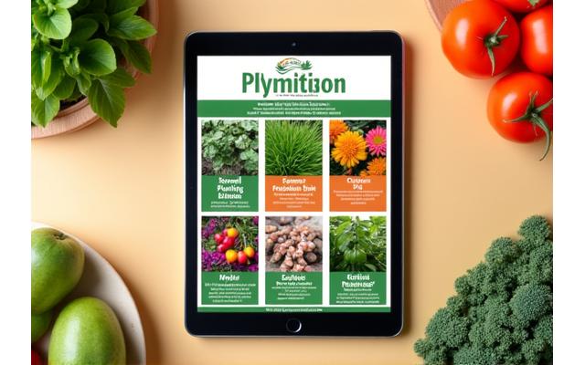 Preview of a gardening newsletter with images of vibrant plants and gardening tips